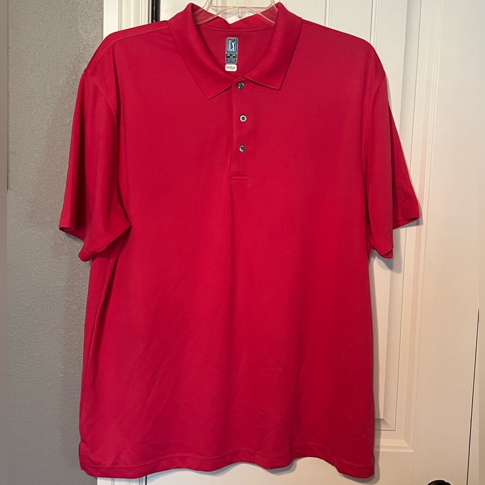 Red PGA Tour polo shirt